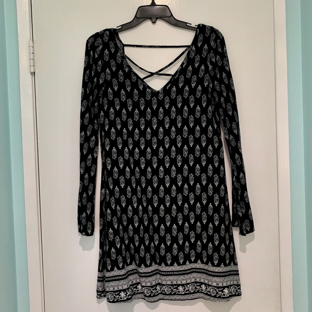 Black mid length dress